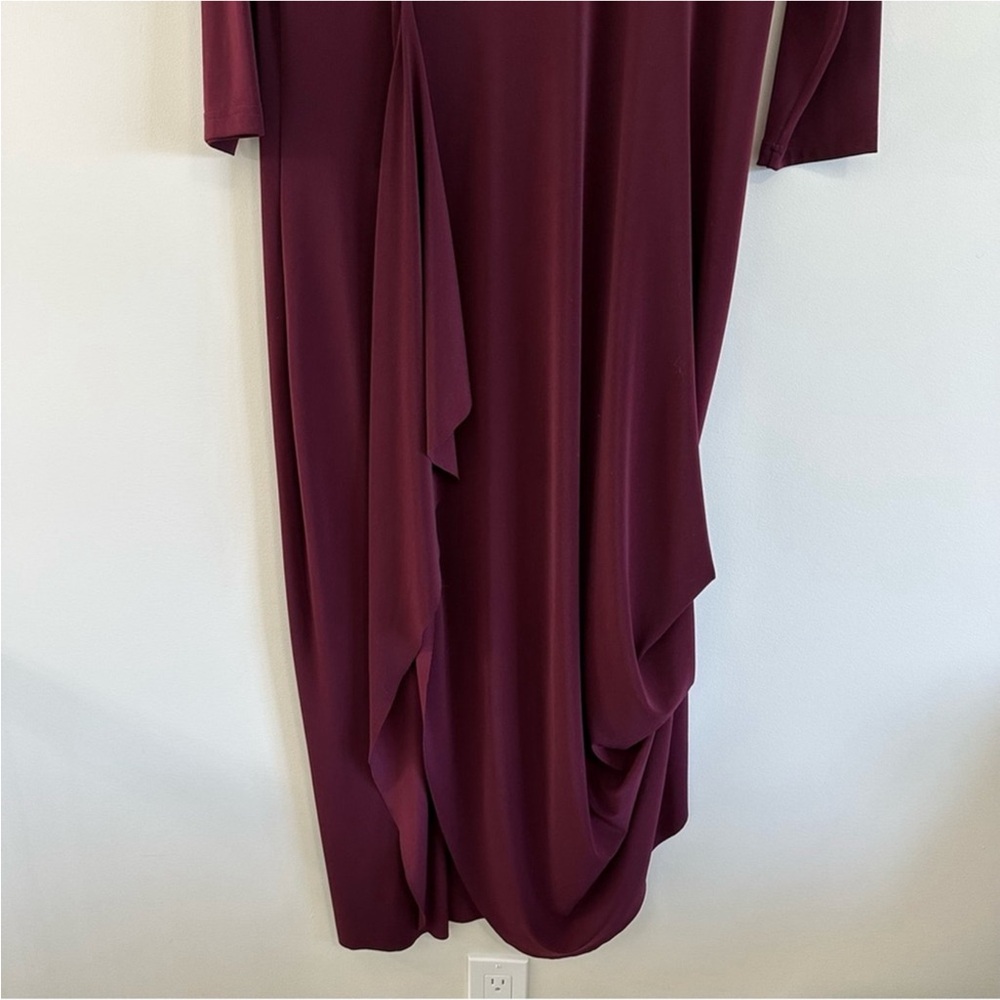 Sympli (Red) Asymmetrical 3/4 Sleeve Dress - Picture 14 of 14